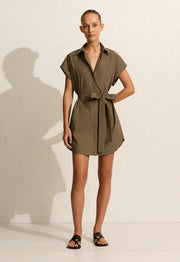 Mini Shirt Dress - Olive - Matteau